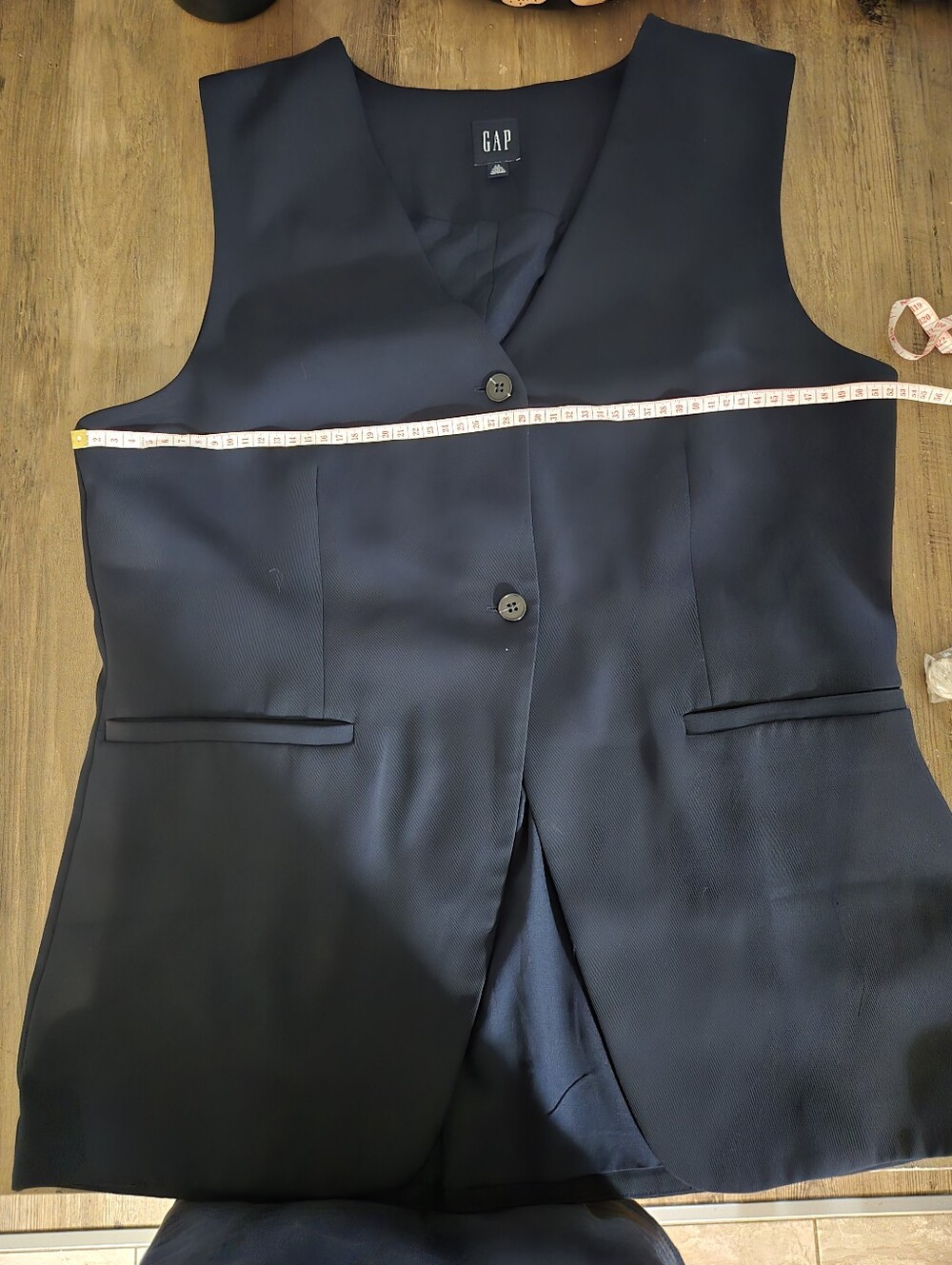 GAP Navy Button-Front Vest - Picture 4 of 5